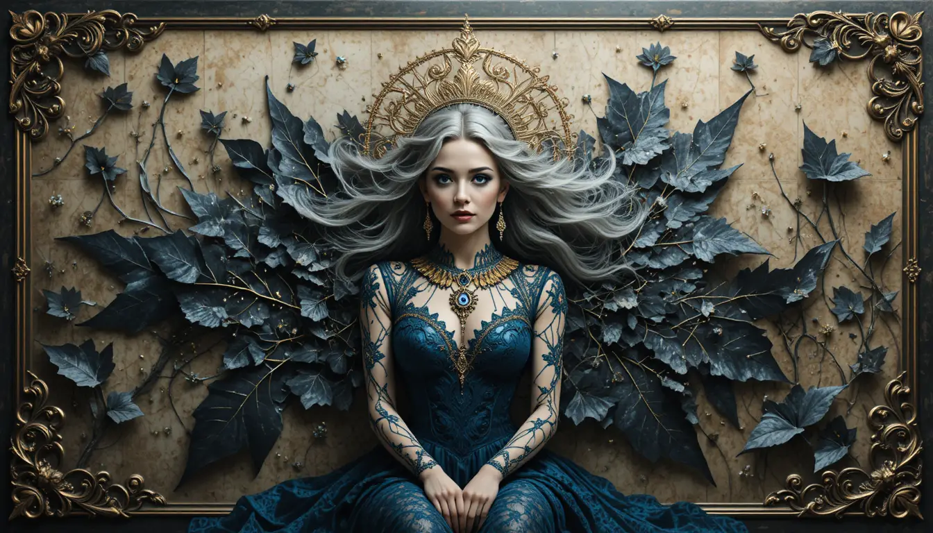 Arte da parete moderna astratta con foglie in nero e oro