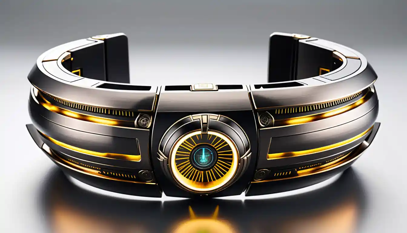 Alien forearm armor device with large integrated touchscreen