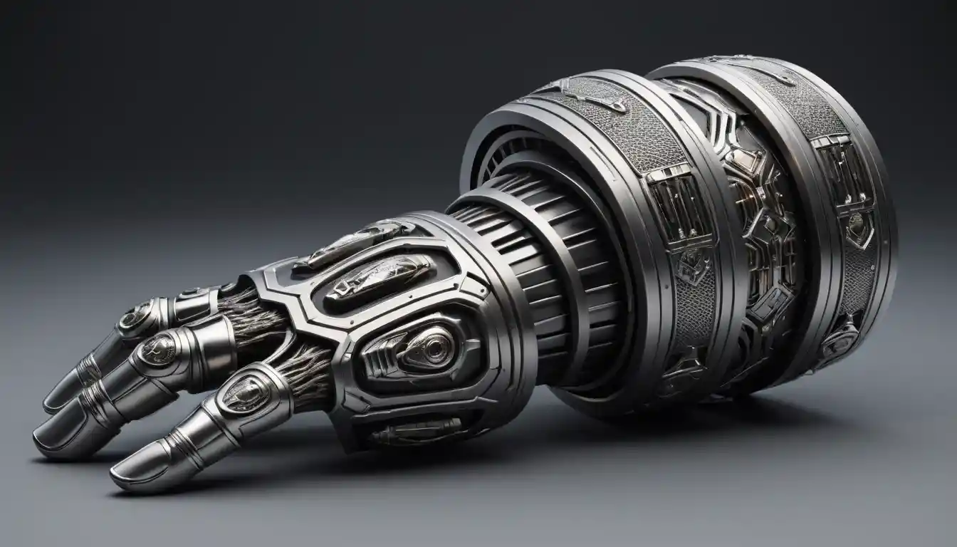 Alien forearm armor device with integrated touchscreen interface