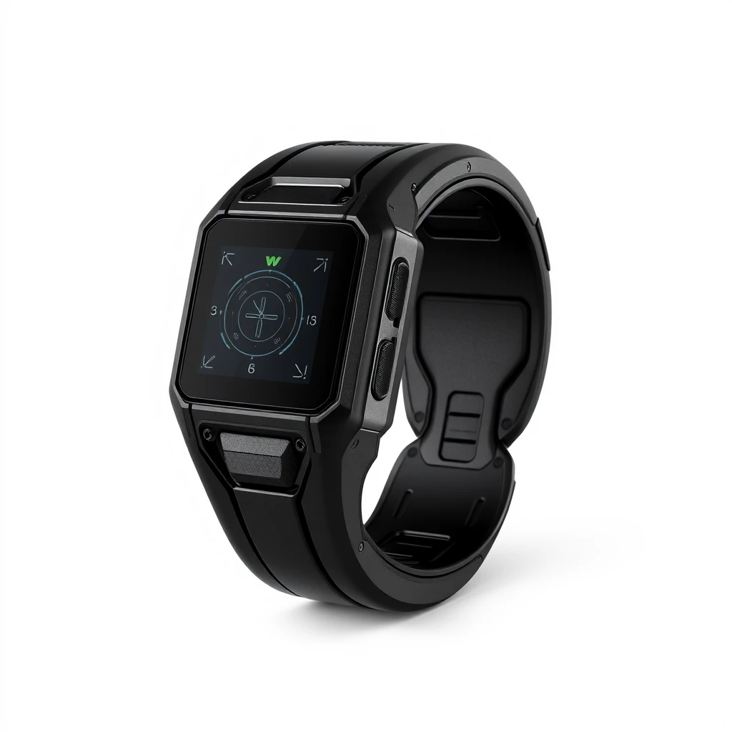 Alien forearm cuff device with integrated touchscreen display