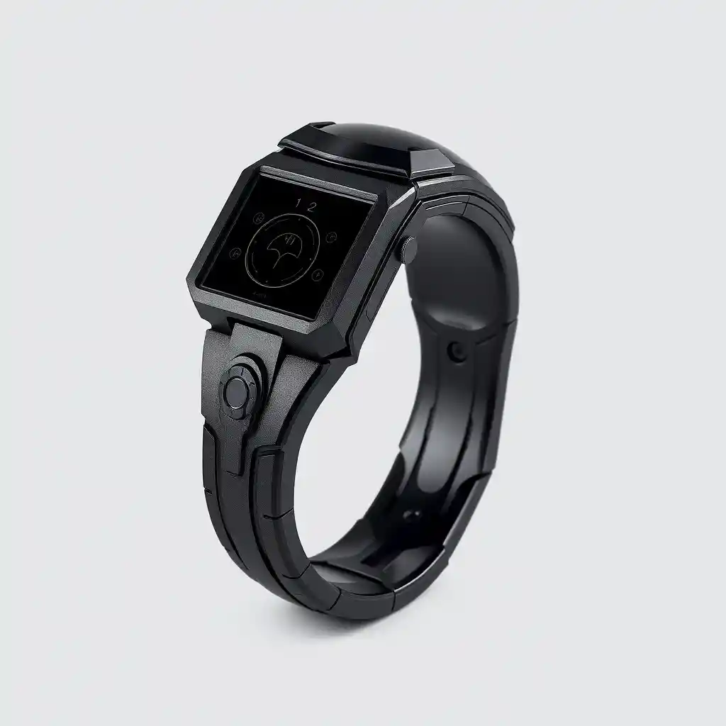 Alien wearable forearm cuff with integrated touchscreen display