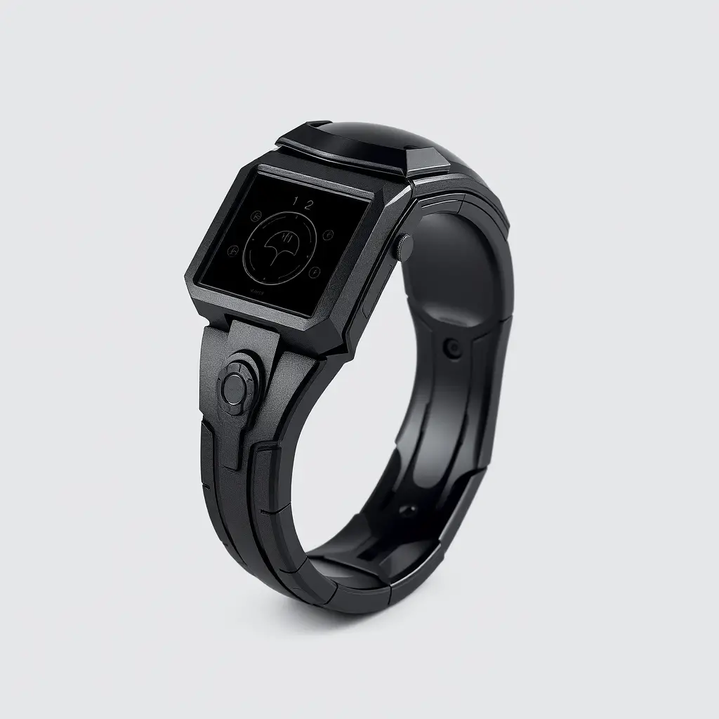 Alien wearable forearm cuff with integrated touchscreen display
