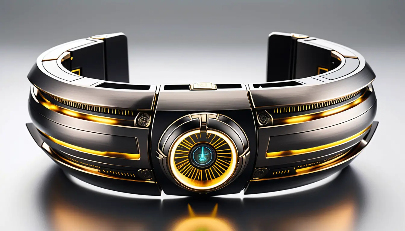Alien forearm armor device with large integrated touchscreen