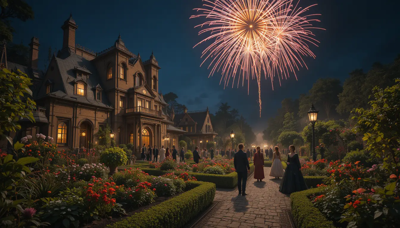 夜晚的巴洛克蒸氣龐克皇家蔬菜花園