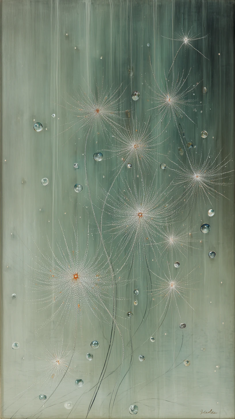 Stelle luminose fluttuanti con delicati motivi floreali lineari