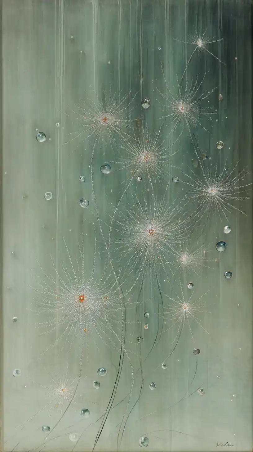 Stelle luminose fluttuanti con delicati motivi floreali lineari