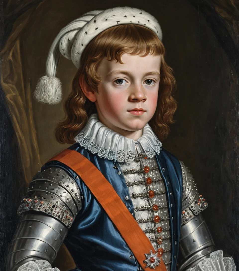 Young Scottish king in ornate renaissance portrait