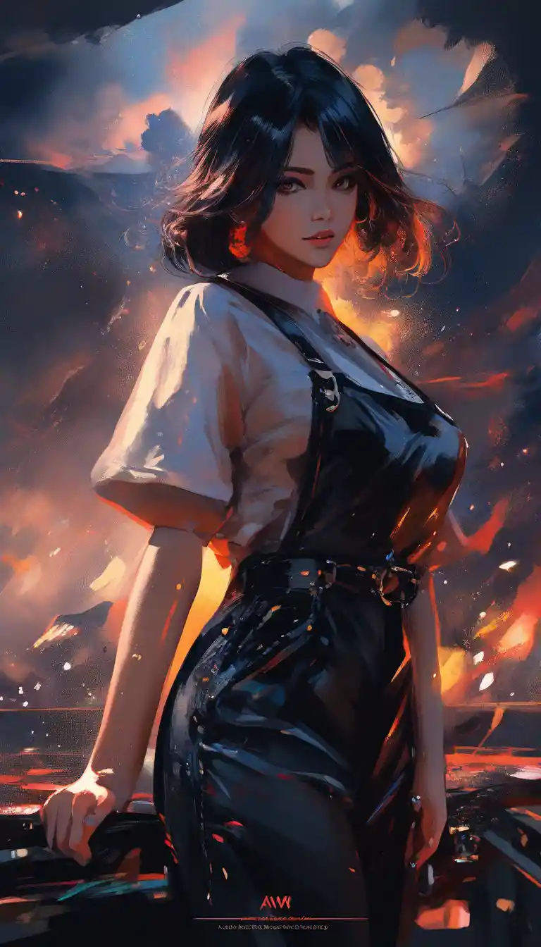 Superbe femme inspirée d’anime aux côtés d’une grande faucheuse menaçante