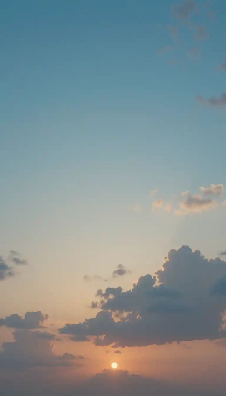 Céu em degradê pastel suave ao pôr do sol tranquilo