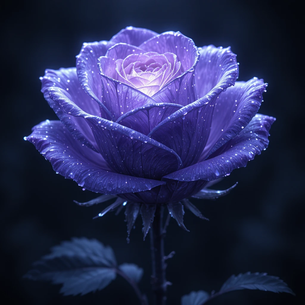 Rosa Lavanda Luminosa in Composizione Digitale CGI Scura
