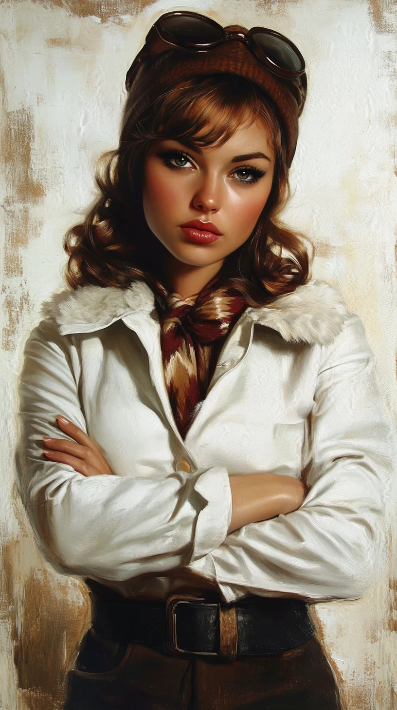 Thoughtful Revolutionary Woman In Fur Trimmed Work Clothes