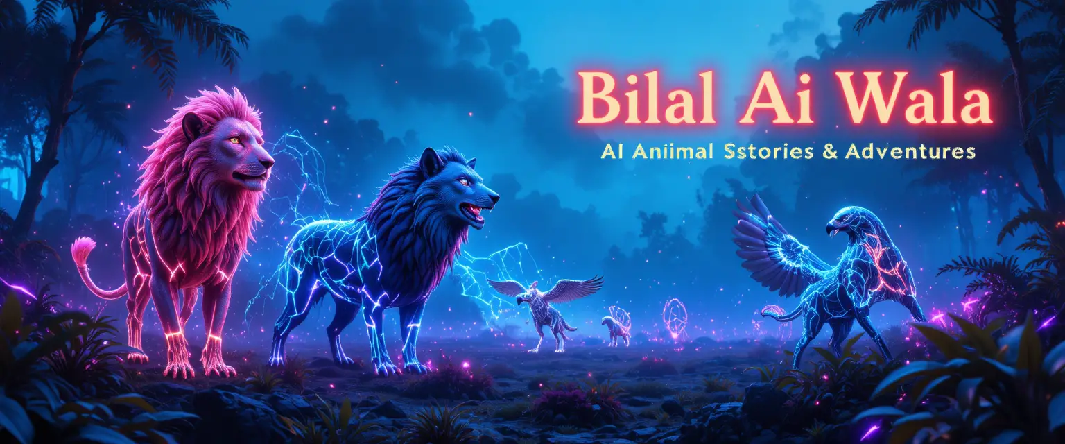 Futuristische Neon-Tiere im cineastischen Dschungelbanner