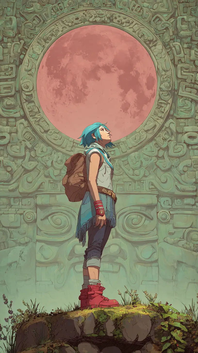 Mystical moon goddess inspired by ancient Mayan mythology