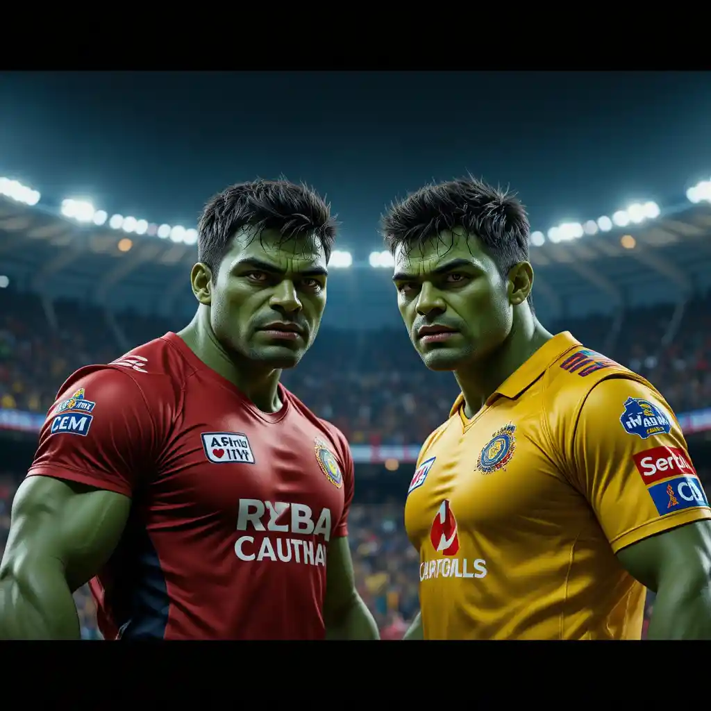 Dois hulks idênticos se enfrentando em um estádio em fúria