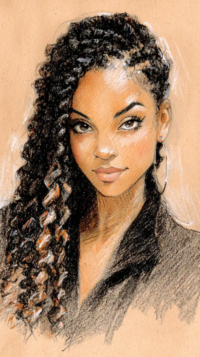 Serene portrait of a black woman in a rasta knit hat