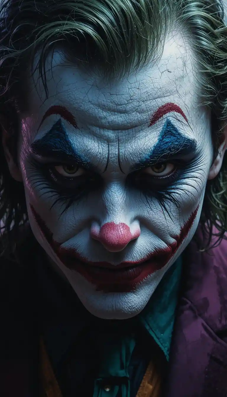 Ritratto a olio di un clown caotico ispirato al Rinascimento