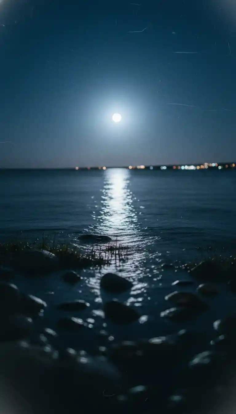 Brillante luz de luna en el cielo nocturno despejado