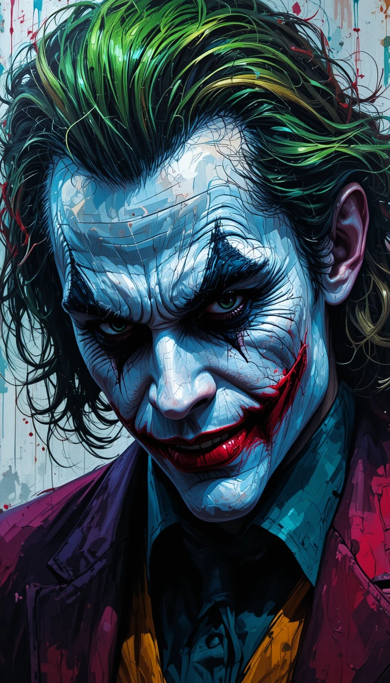 Retrato em pintura a óleo de um palhaço sinistro inspirado na Renascença