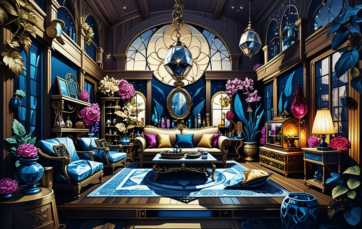 Casa del mercante fantasy a due piani con interno a vista