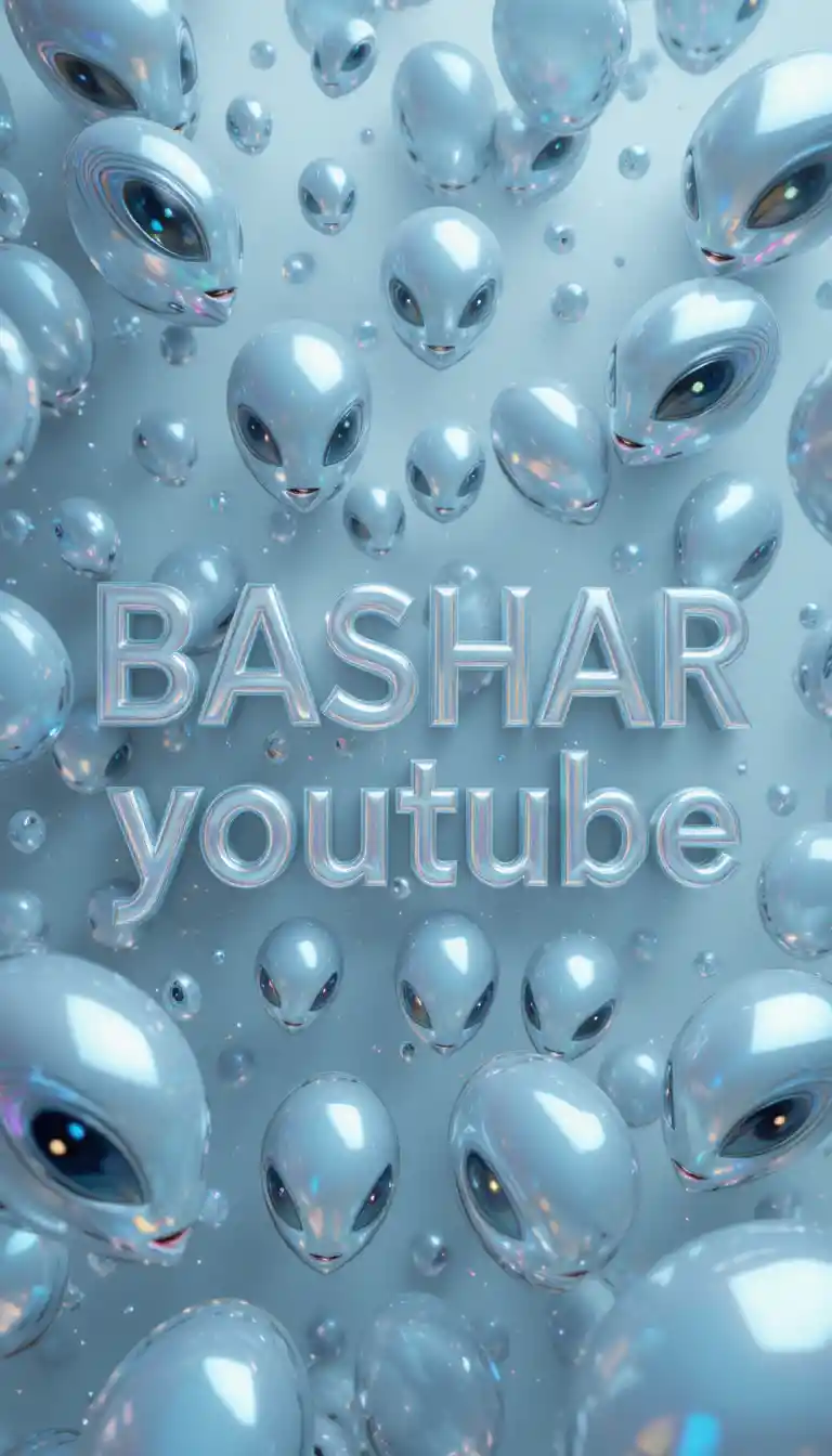光るバシャール YouTube テキストを形作る虹色のエイリアンオーブ