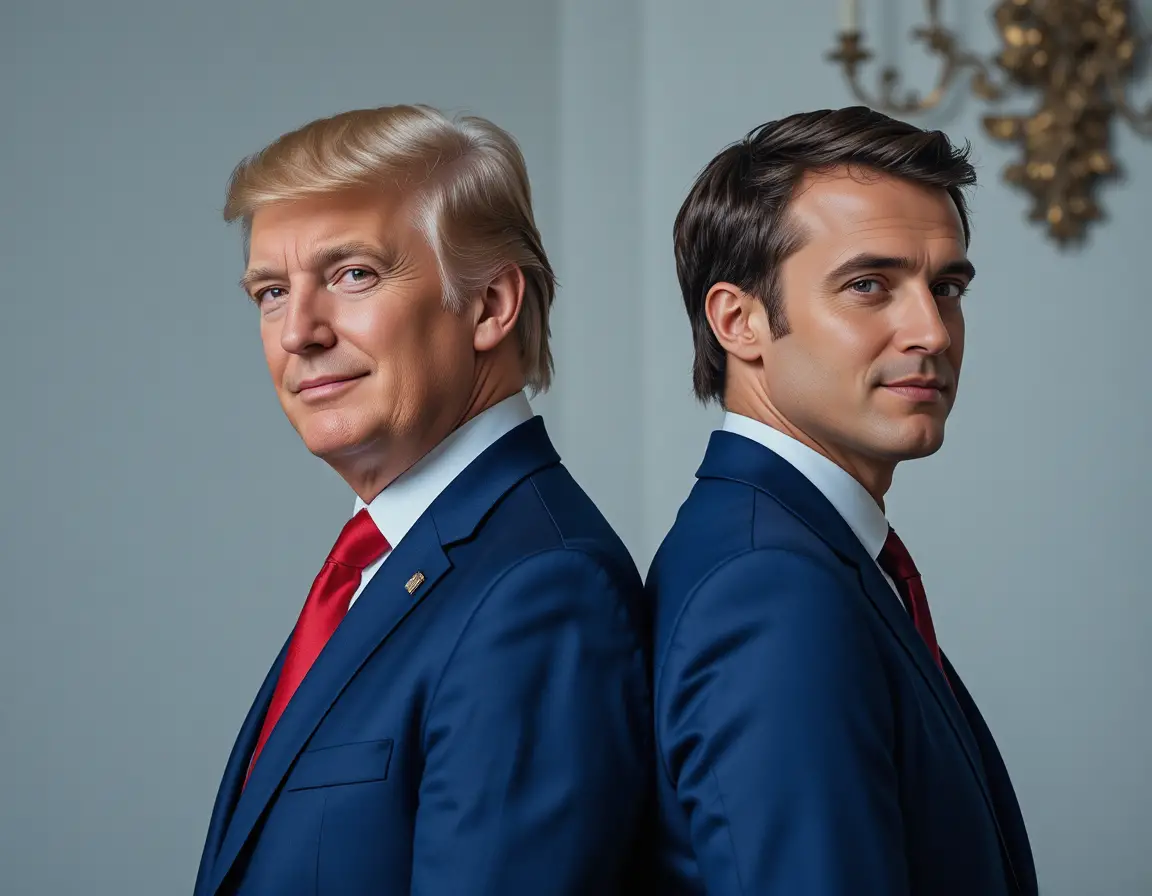 Deux politiciens en costumes formels posant ensemble en souriant