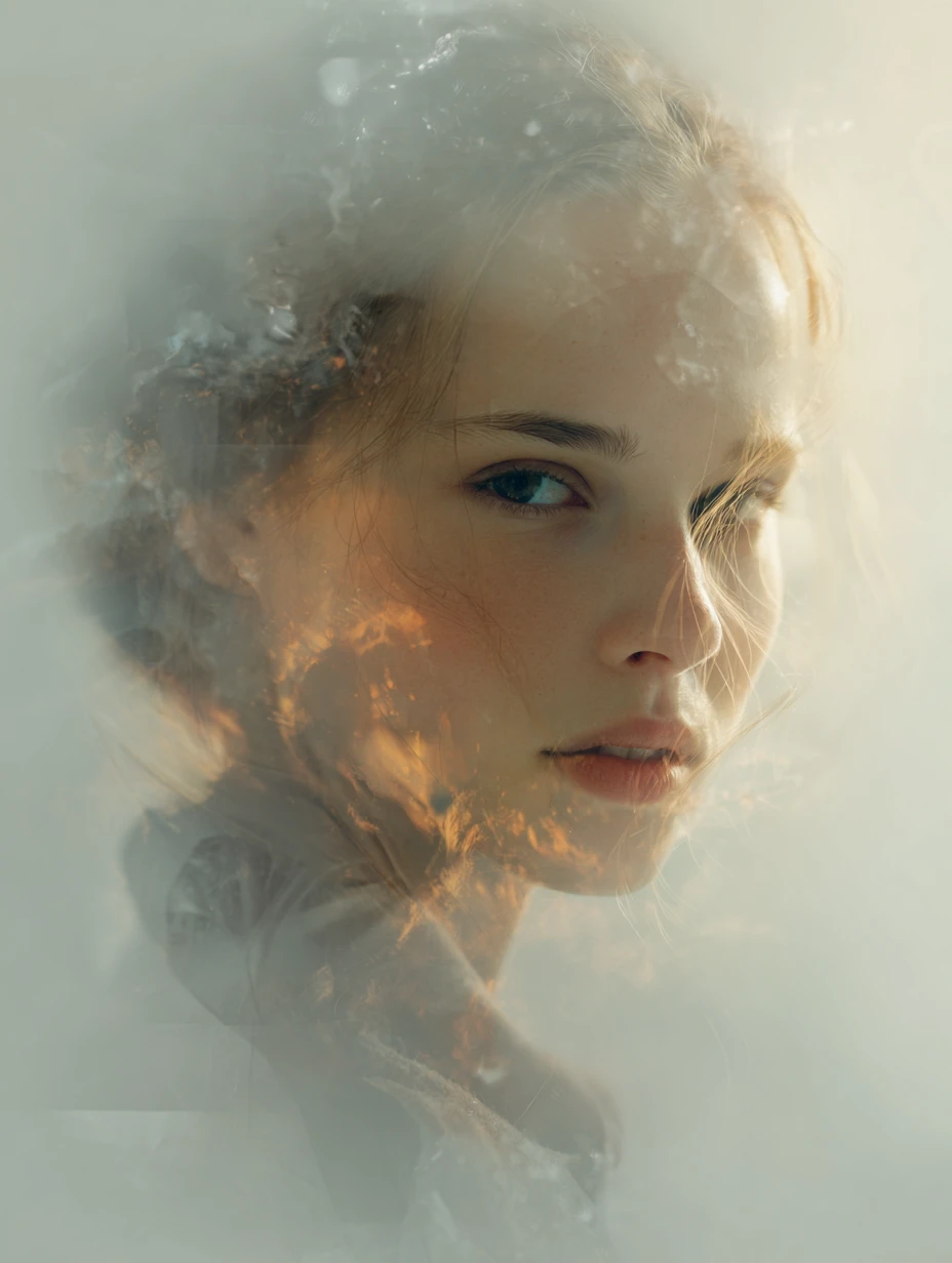 Retrato onírico de uma mulher enigmática e etérea