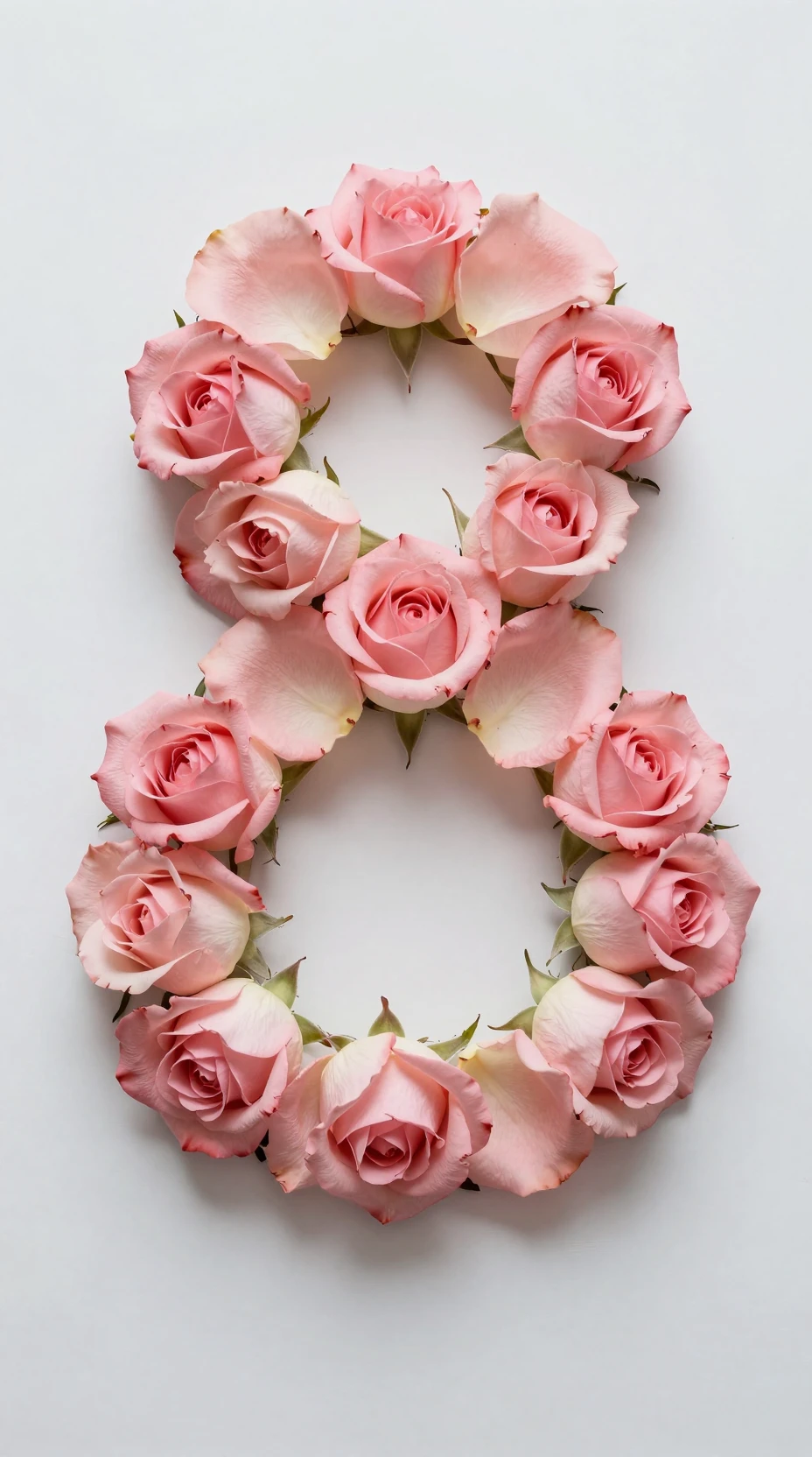 Numero Otto Floreale a Forma di Bouquet di Rose