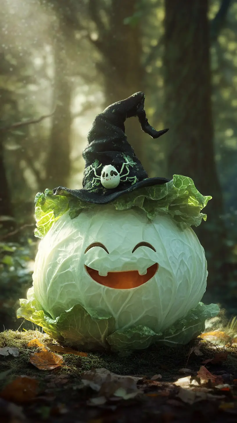 Col fantasma alegre en una tierna ilustración de bosque