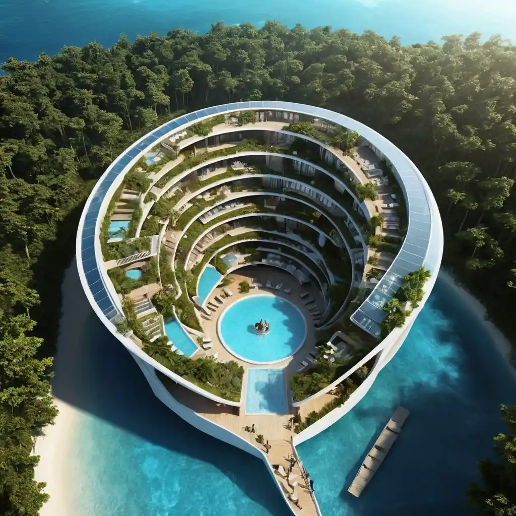 Éco-resort futuriste Nautilus à l’architecture inspirée de Fibonacci