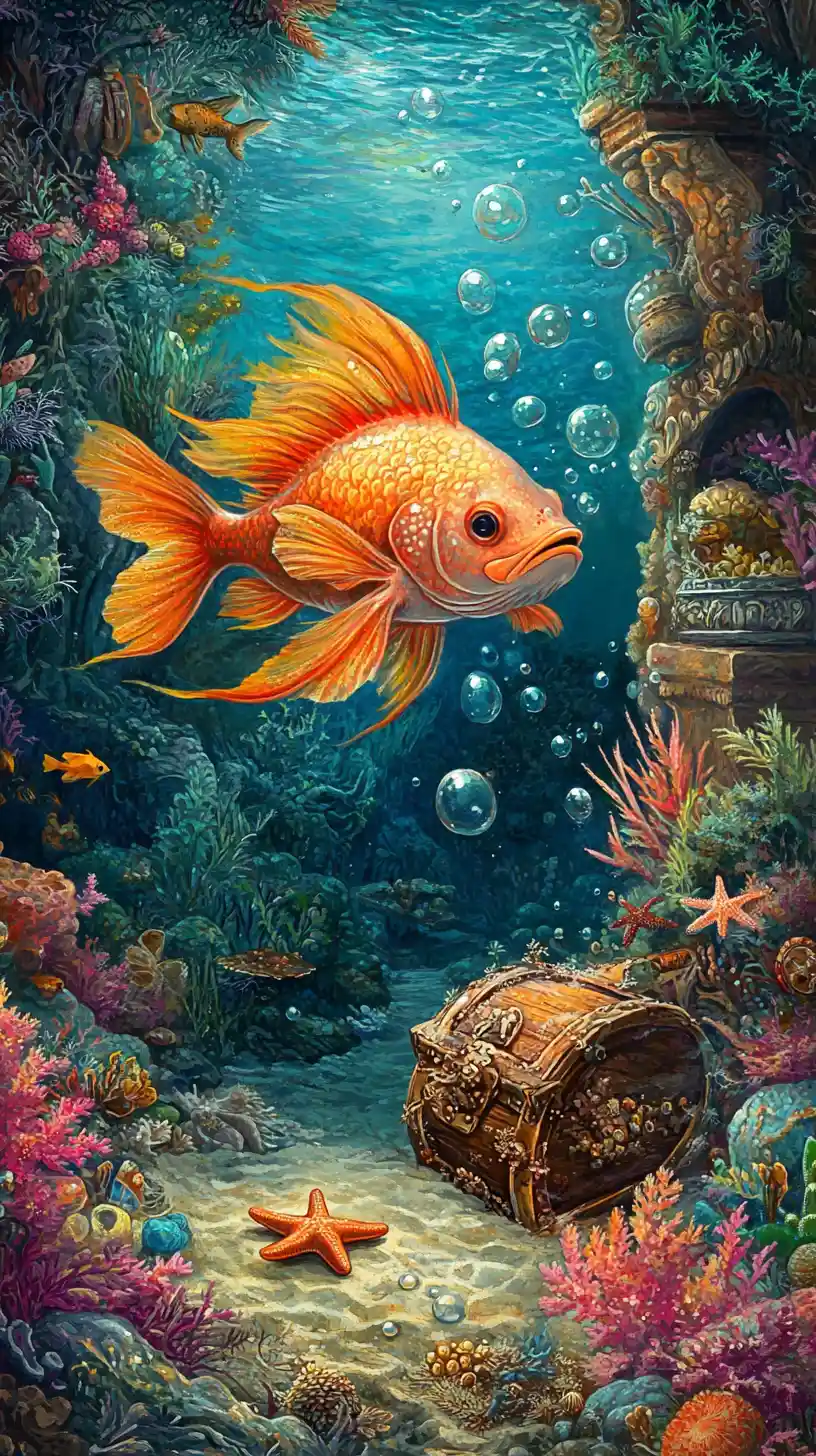 カラフルな海中世界を探検するかわいいツメのある魚