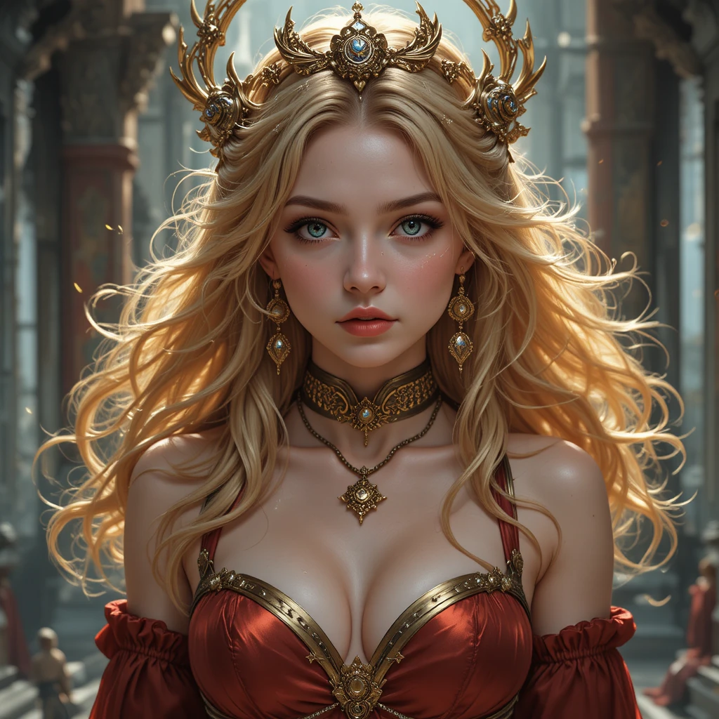Young goddess in a fantasy anime inspired universe