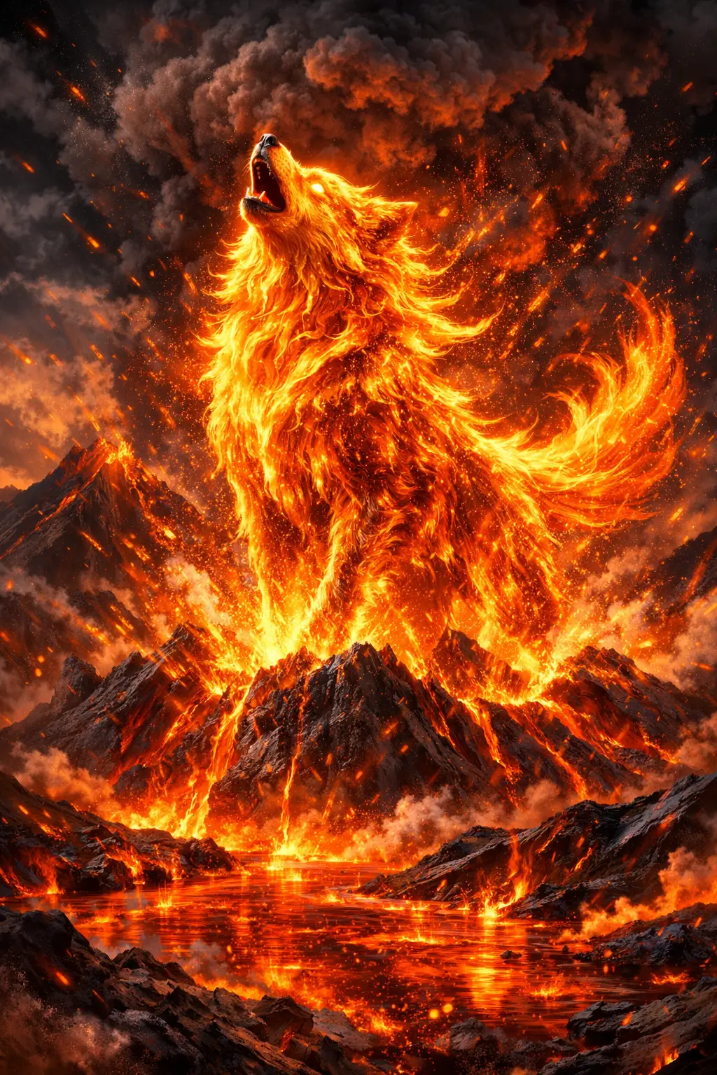 自火山升起的炙熱火焰之狼