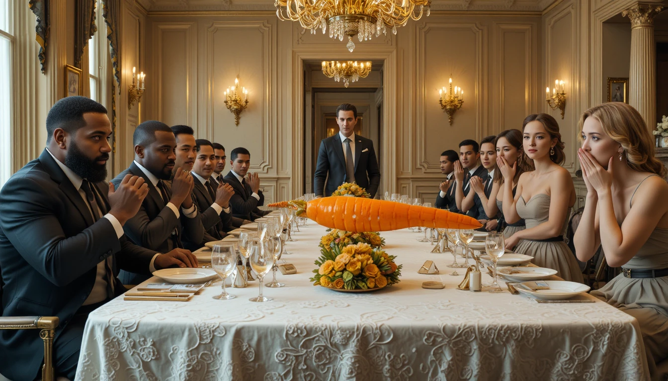 Mercenaires et diplomates à une somptueuse table de dîner d’ambassade