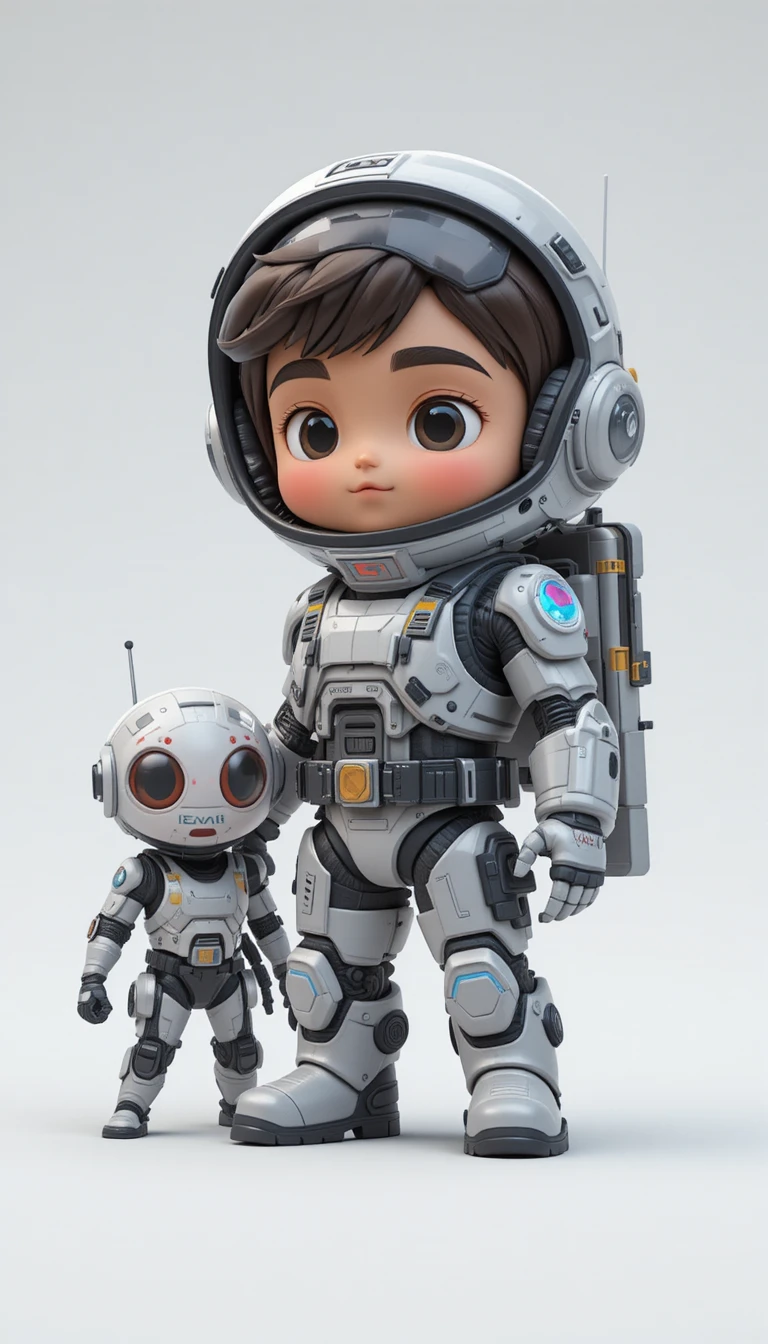 Ragazzo guerriero spaziale e dolce orso robotico nel caos alieno