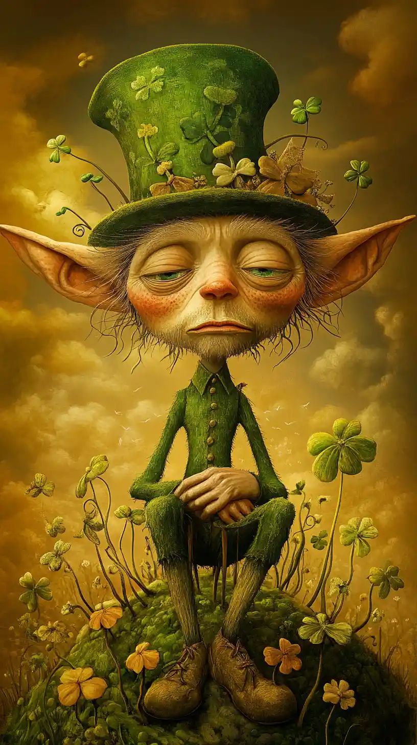 Elfo fiabesco in un vivace paesaggio magico irlandese