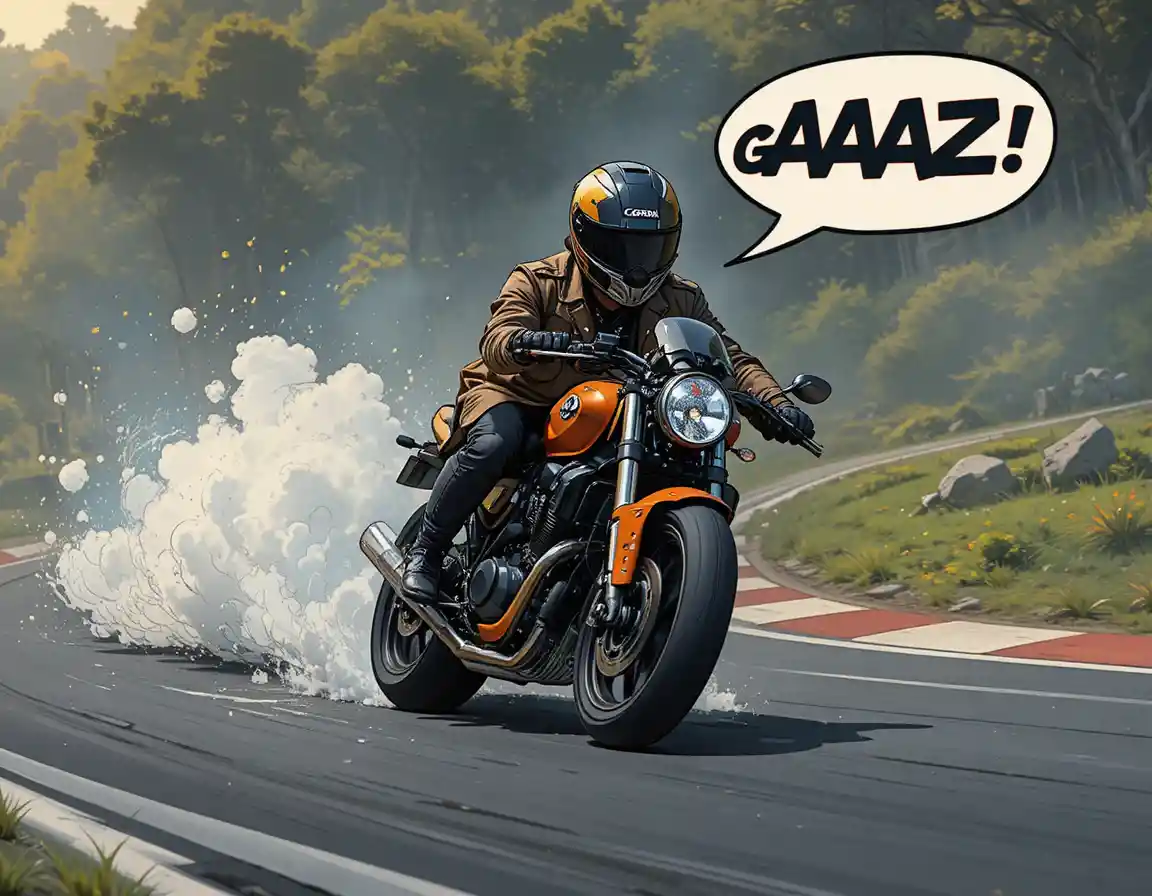 Motard intrépide filant à toute vitesse sur une piste sinueuse