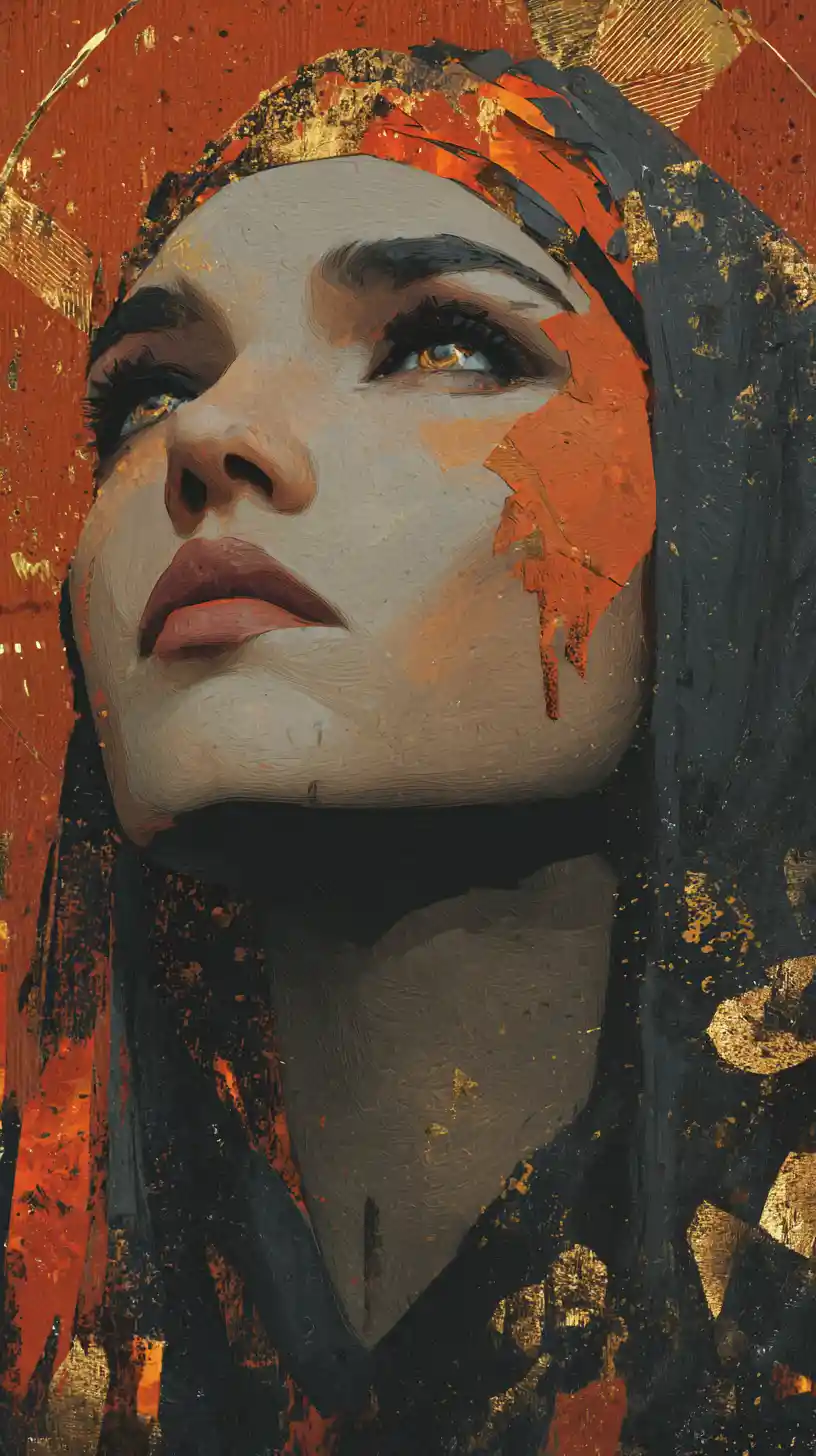 Dea Creatrice Mistica in un Ritratto Fantasy Colorato