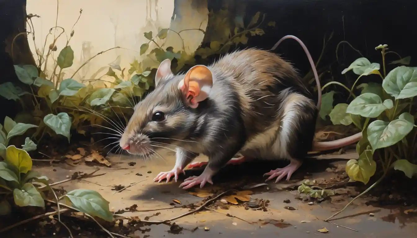 Broken Crown On Overgrown Ground In Gloomy Oil Painting