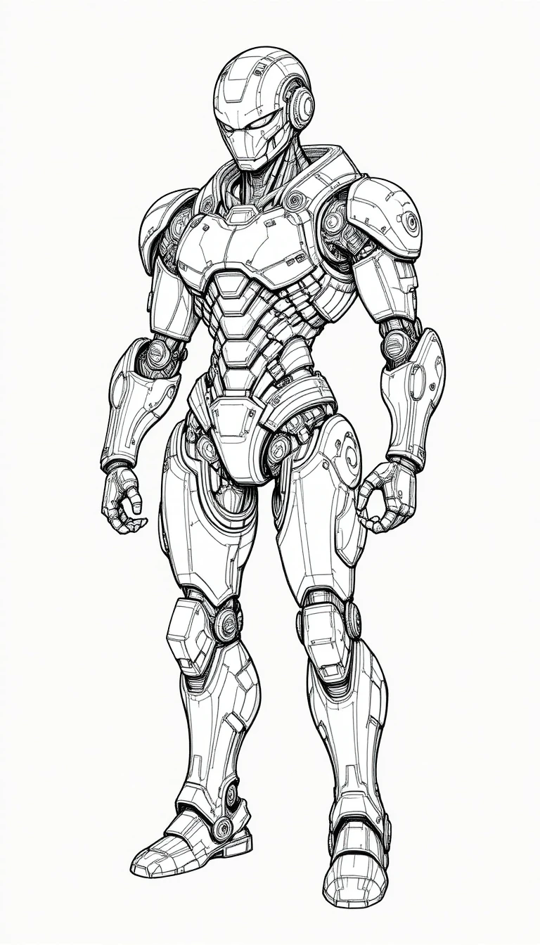 Robô humanoide futurista em pose corporal forte