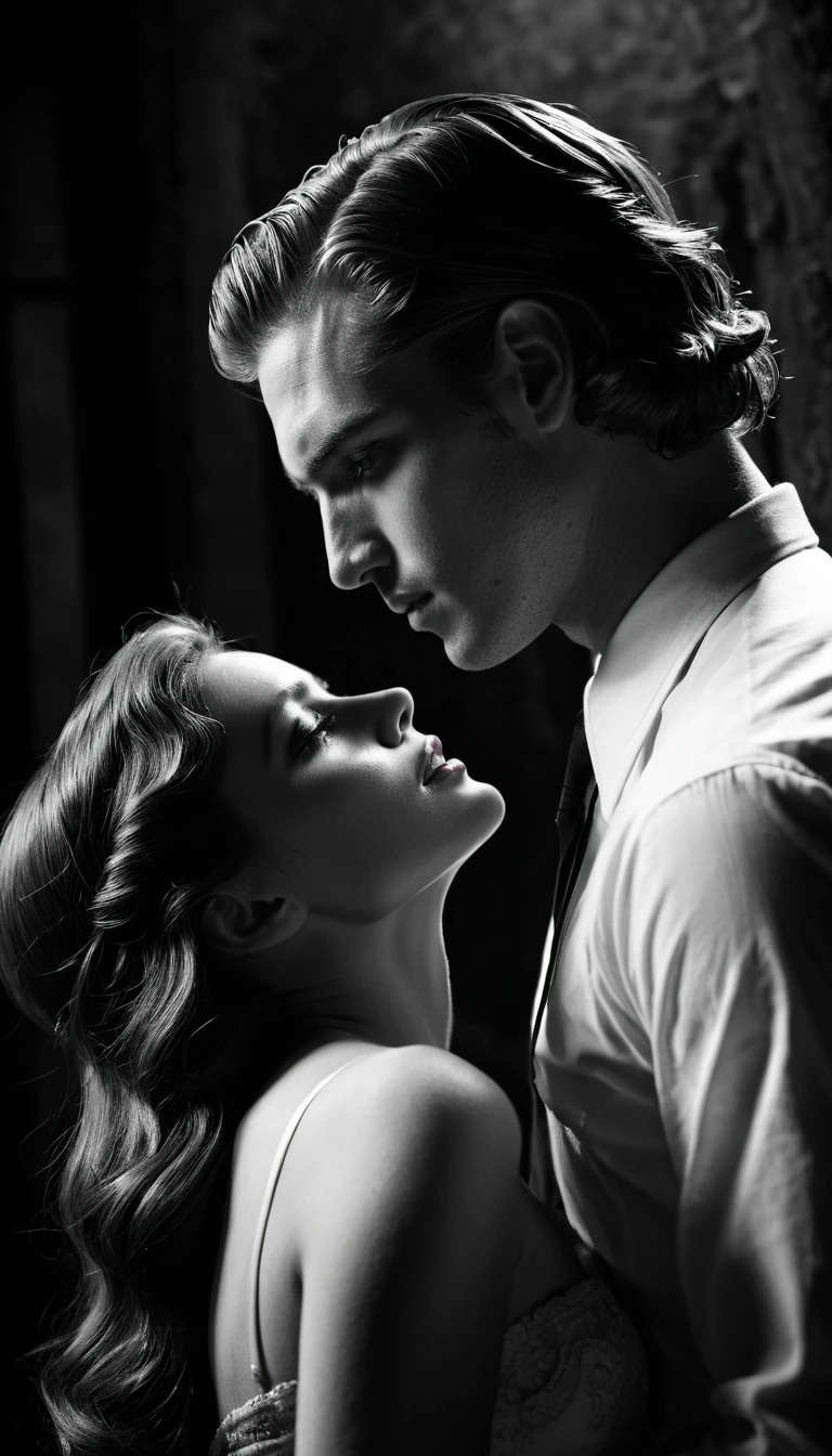 Passionate Close Up Kiss In Ancient Stone Setting
