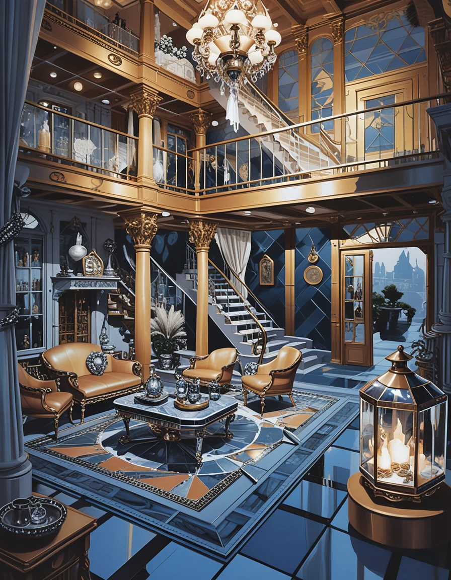 Diorama di casa 3D stilizzata con interni a vista