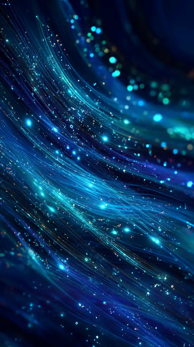 Cachoeira abstrata de dados digitais com energia luminosa em fluxo
