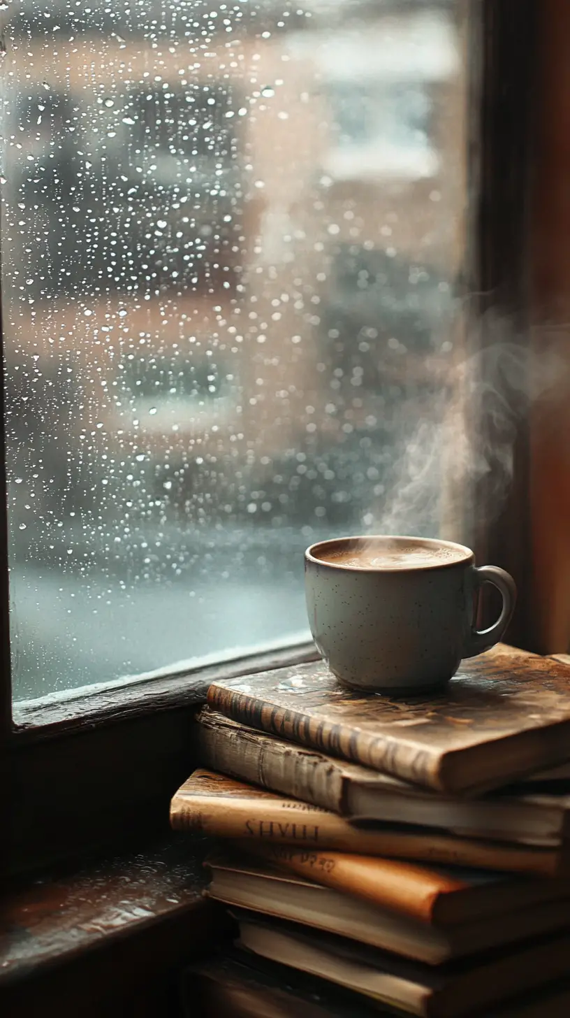 Gemütliches altes Buchladen-Interior an einem ruhigen Regentag