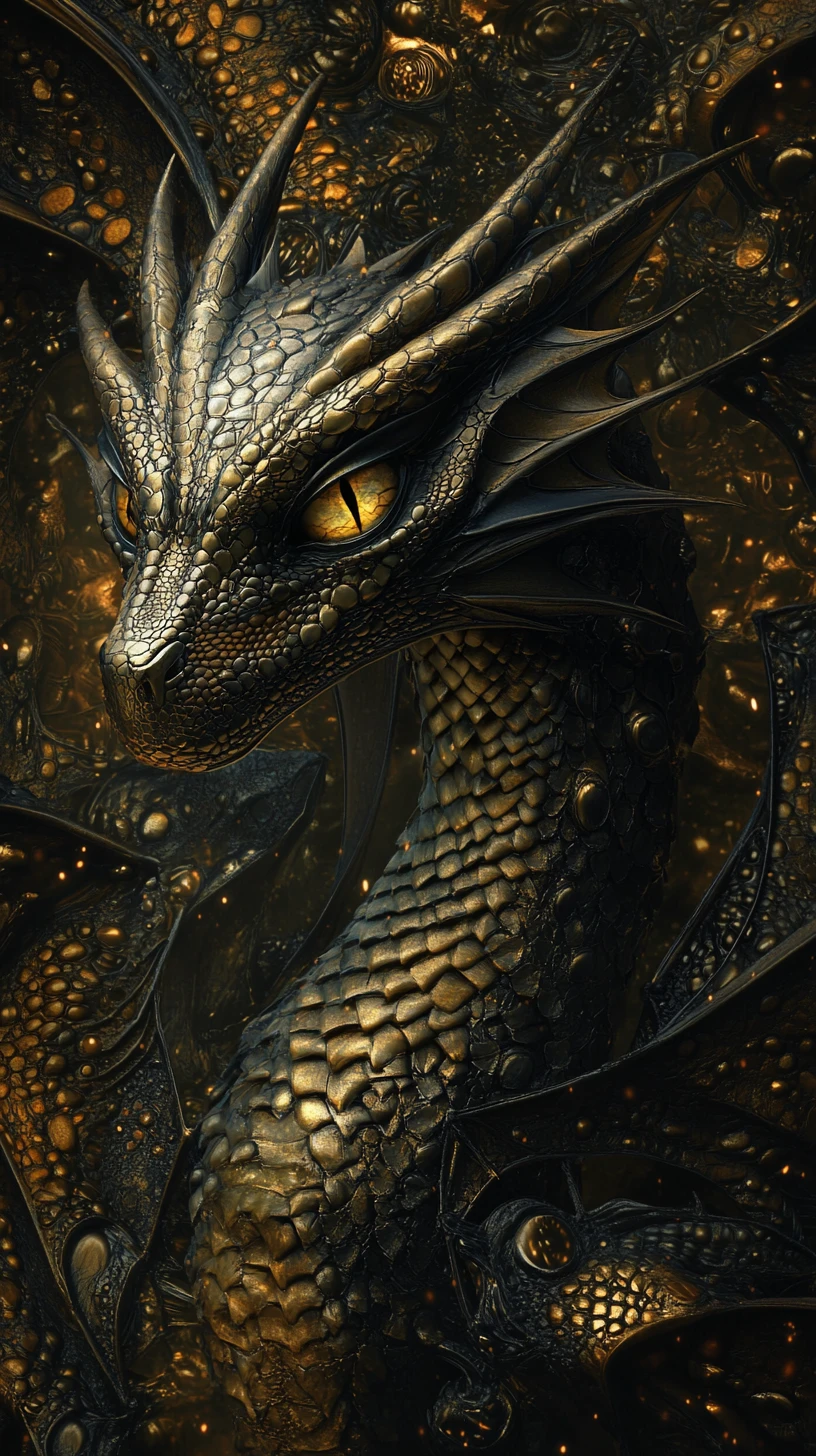 Dragon Fantastique Lugubre S’élevant d’un Royaume Obscur et Tordu