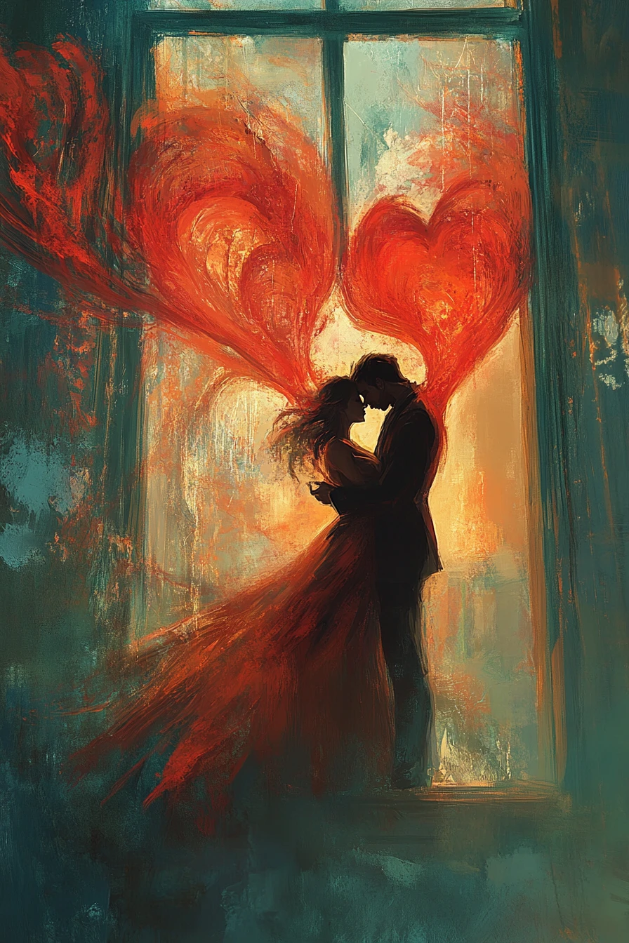 Steam Covered Window Suggesting A Passionate Hidden Kiss