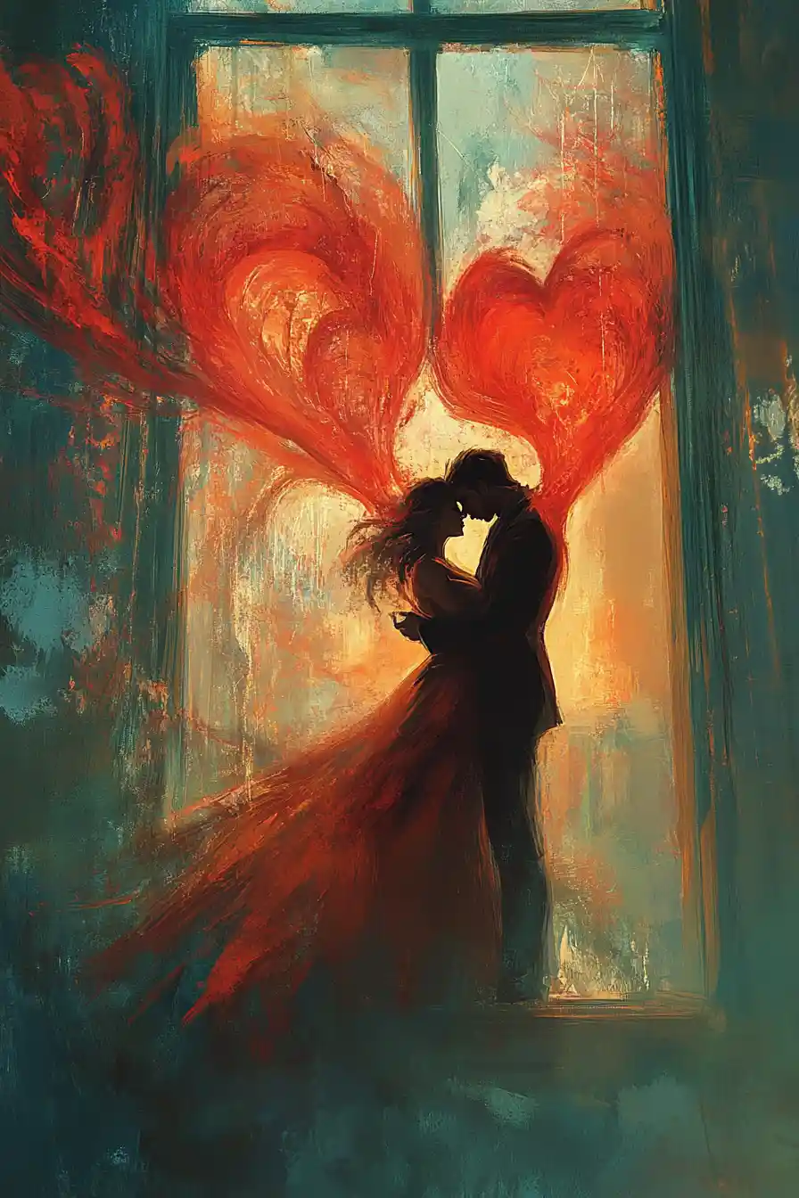 Steam Covered Window Suggesting A Passionate Hidden Kiss