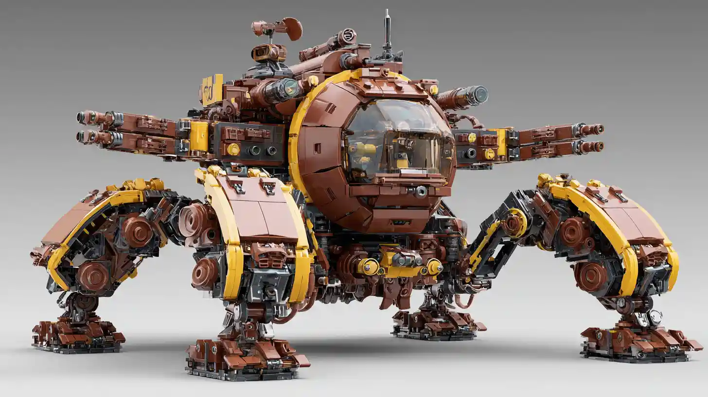 Heavily Armored Mech With Cannons And Visible Pilot Cockpit
