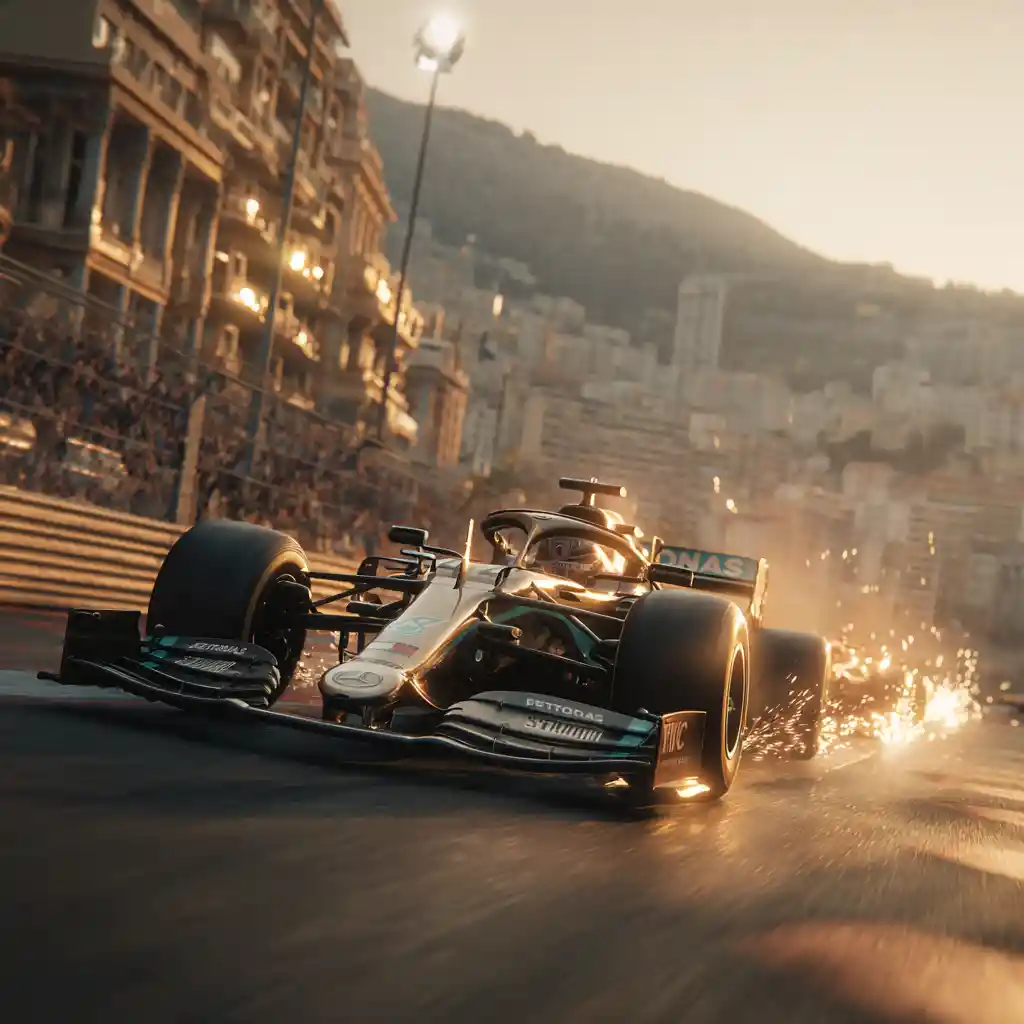 Monoposto di F1 che attacca una curva al circuito di Monaco