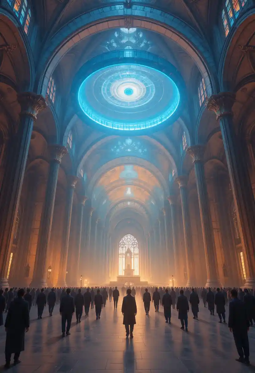 Surreale Lichterkathedrale aus den Ziffern von Pi