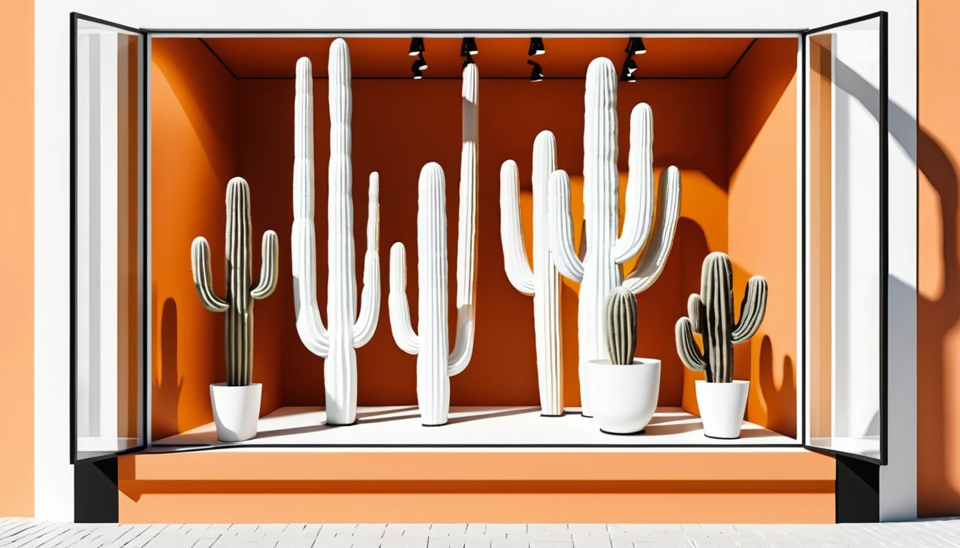 3d window display mockup for modern fashion retail stores
